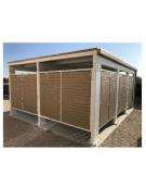 Copertura per due posti auto con struttura in acciaio zincato e verniciato, copertura con pannelli coibentati - cm 600x500