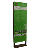 Leggio bifacciale in lamiera di acciaio piegata, struttura in acciaio zincato e verniciato - da tassellare - cm 60,2x25x190,3h