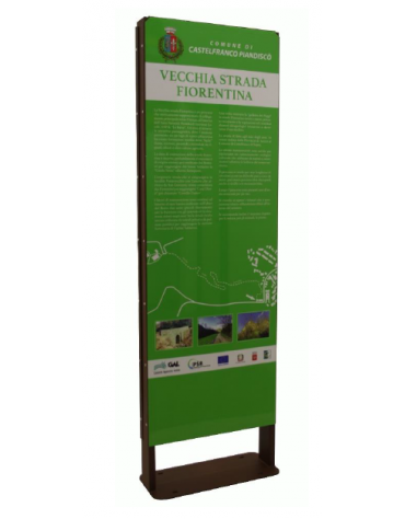 Leggio bifacciale in lamiera di acciaio piegata, struttura in acciaio zincato e verniciato - da tassellare - cm 60,2x25x190,3h