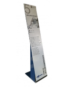 Leggio in lamiera di acciaio piegata, zincato e verniciato per esposizione - da tassellare - cm 40x54x200h