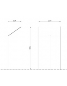 Leggio per esposizione in lamiera di acciaio piegata, zincato e verniciato - cm 55x33,6x108h