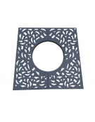 Griglia salvapiante interamente in acciaio zincato e verniciato con foro tondo - cm 120x120 - Øint.60 cm