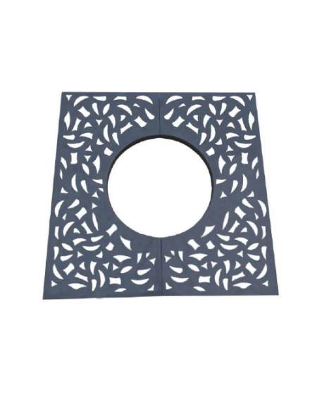 Griglia salvapiante interamente in acciaio zincato e verniciato con foro tondo - cm 120x120 - Øint.60 cm