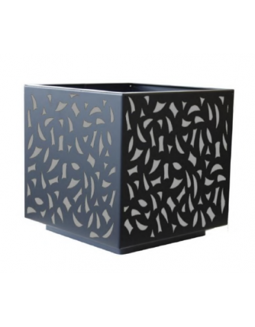 Fioriera di desing, in acciaio zincato e verniciato - con contenitore interno - cm 80x80x100h