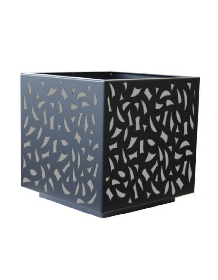 Fioriera di desing, in acciaio zincato e verniciato - con contenitore interno - cm 80x80x100h