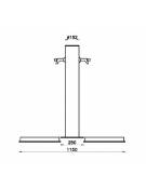 Fontana doppia,struttura tonda in acciaio zincato e verniciato, con rubinetto in ottone e caditoia in ghisa - cm 25x115x100h