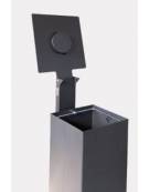 Cestino portarifiuti da inghisare a forma quadrata in acciaio zincato e verniciato con spegnisigarette - cm 35x43x119,9h