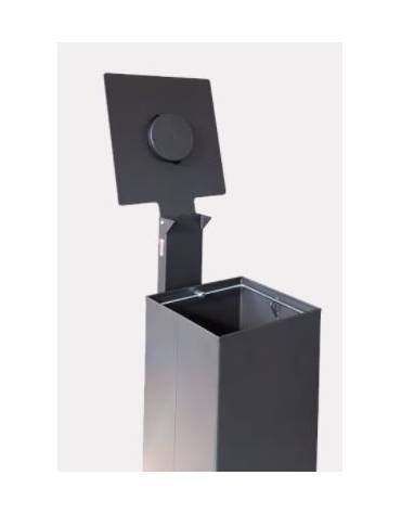 Cestino portarifiuti da inghisare a forma quadrata in acciaio zincato e verniciato con spegnisigarette - cm 35x43x119,9h