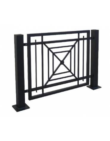 Barriera completa in tubolare acciaio zincato e verniciato - 2 supporti di testa da tassellare - 156x100h