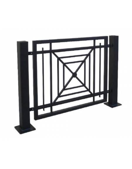 Barriera completa in tubolare acciaio zincato e verniciato - 2 supporti di testa da tassellare - 156x100h