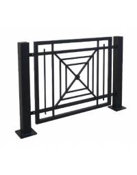 Barriera completa in tubolare acciaio zincato e verniciato - 2 Supporti di testa da inghisare - cm 136x120h