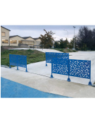 Barriera modulare da 100 cm con 2 supporti da tassellare, realizzata in acciaio zincato e verniciato - cm 115x100h