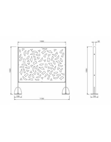 Barriera modulare da 200 cm con 2 supporti da tassellare, realizzata in acciaio zincato e verniciato