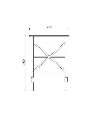 Barriera a 1 croce, realizzata in tubolare acciaio zincato e verniciato - da inghisare - cm 90x4x125h