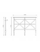 Barriera a 2 croce, realizzata in tubolare acciaio zincato e verniciato - da inghisare - cm 164x4x125h