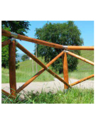 Recinzione a croce in legno di castagno e accessori in acciaio zincato a caldo - Prezzo al metro lineare