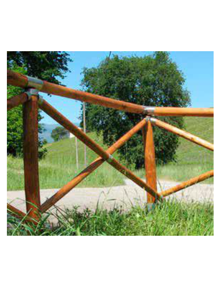 Recinzione a croce in legno di castagno e accessori in acciaio zincato a caldo - Prezzo al metro lineare