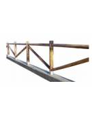 Recinzione in legno di pino con bicchiere in acciaio zincato da tassellare - Prezzo al metro lineare