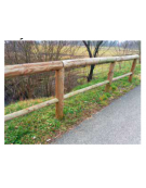 Recinzione con traversa in legno di pino - bicchiere in acciaio zincato da tassellare - Prezzo al metro lineare