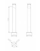 Dissuasore in acciaio inox di altezza 1200 mm realizzato in tubolare D. 219 mm - da inghisare