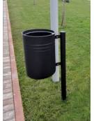 Cestino portarifiuti da inghisare interrare di forma cilindrica Lt 45, in acciaio zincato e verniciato - Vari colori disponibili