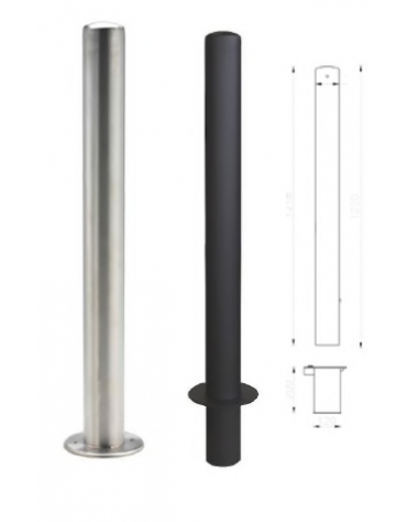 Dissuasore amovibile realizzato in tubolare di acciaio inox - inclusa boccola con chiave - cm Ø 10,2x122,5h