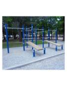 Stazione fitness in acciaio zincato e verniciato, con attrezzi per rafforzare i muscoli delle braccia - cm 650x340x249h