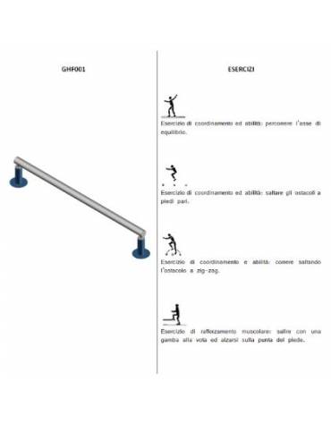 Attrezzo per migliorare l’equilibrio e la coordinazione, realizzato in acciaio zincato e verniciato - cm