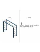 Scala orizzontale in acciaio zincato e verniciato. Attrezzo per tonificare mani e braccia - cm 288,1x117,1x236,1h