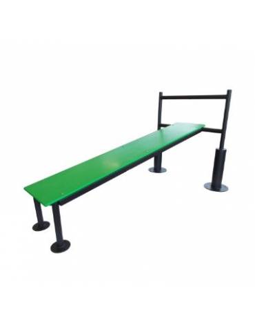 Stazione con panca inclinata in polietilene. Attrezzo per rafforzare i muscoli del ventre - cm 130x224,3x120h