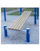 Stazione con panca inclinata in acciaio zincato e verniciato e piano in legno. Attrezzo per rafforzare i muscoli del ventre