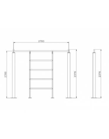 Spalliera fitness in acciaio zincato e verniciato. Attrezzo per rafforzare i muscoli di braccia e gambe - cm 270x237,6h