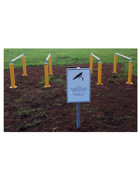 Barre per stretching in acciaio zincato e verniciato. Attrezzo per distensione e rilassamento muscolare - cm 180x147,6h