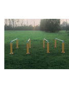 Barre per stretching in acciaio zincato e verniciato. Attrezzo per distensione e rilassamento muscolare - cm 180x147,6h