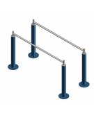 Parellele fitness in acciaio zincato e verniciato. Attrezzo per rafforzare i muscoli di braccia e spalle - cm 306x60x120h