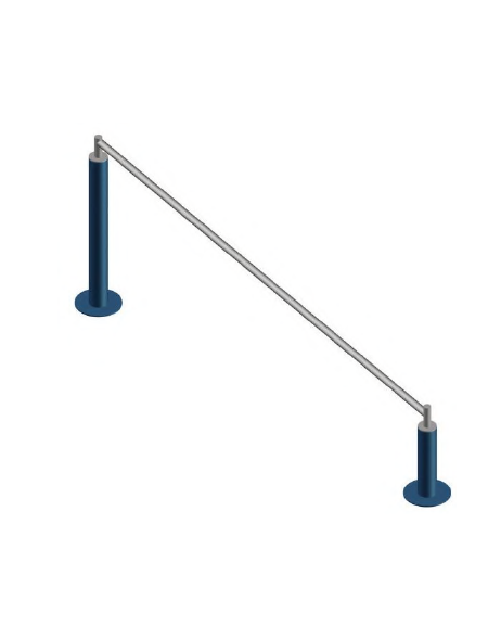 Trave obliqua fitness in acciaio zincato e verniciato. Attrezzo per molteplici esercizi di coordinamento - cm 306x122h