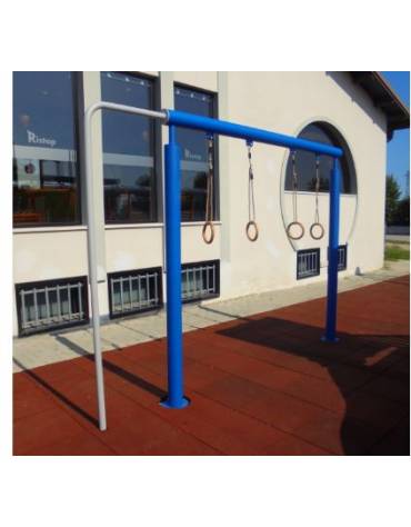 Anelli con pertica fitness  in acciaio zincato e verniciato. Attrezzo per rafforzare tutti i muscoli - cm L328,9x286,1h