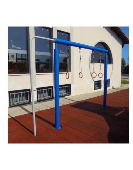 Anelli con pertica fitness  in acciaio zincato e verniciato. Attrezzo per rafforzare tutti i muscoli - cm L328,9x286,1h