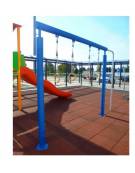 Anelli con pertica fitness  in acciaio zincato e verniciato. Attrezzo per rafforzare tutti i muscoli - cm L328,9x286,1h