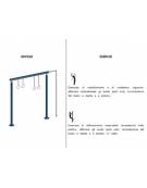 Anelli con pertica fitness  in acciaio zincato e verniciato. Attrezzo per rafforzare tutti i muscoli - cm 326,5x235,8h