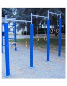 Attrezzo con 3 coppie di anelli in acciaio zincato e verniciato. Attrezzo per rafforzare i muscoli delle braccia - cm L 326,5