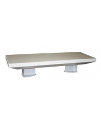 Panchina lineare senza schienale in acciaio e cemento - seduta levigata - cm 220x80x44h