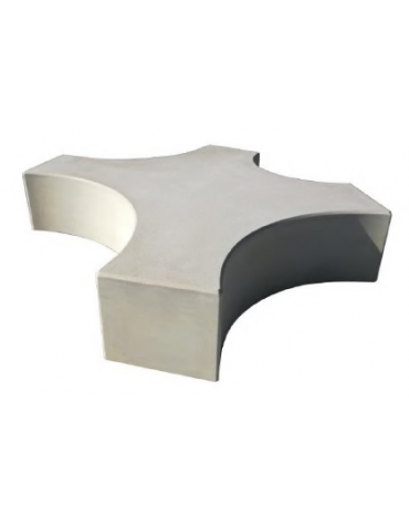 Panchina monoblocco in cemento di particolare forma, senza schienale - totalmente levigata - cm 180x230x45h