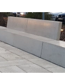 Panchina con schienale in cemento levigato - cm 200x69,1x98h