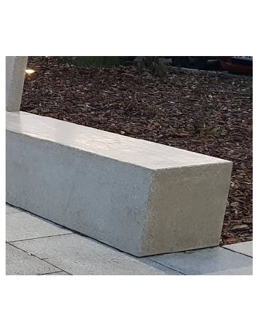Panchina senza schienale, in cemento lievigato, a forma di parallelepipedo - cm 200x60,7x45h