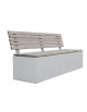 Panchina monoblocco, in calcestruzzo armato, seduta e schienale con doghe in legno di pregio - cm 200x65,2x95,7h