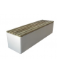 Panchina piana realizzata in graniglia di marmo con seduta in legno di pregio - cm 200x50x49h
