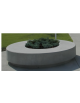 Panchina tonda di forma circolare con fioriera in graniglia di marmo - colore grigio - cm Ø200x40h