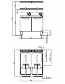 Friggitrice professionale a gas su mobile 2 Vasche da lt. 15+15