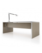 Scrivania direzionale lineare con fianco legno e gonna-spessore mm 38 -colori vari disponibili- cm 180x90x74h